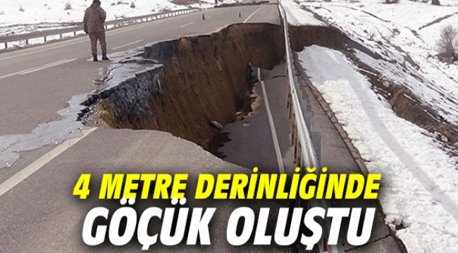 4 metre derinliğinde göçük oluştu