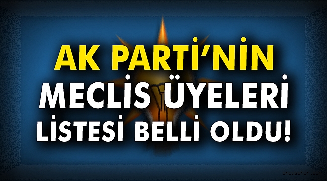 AK Parti'nin Meclis Üyeleri listesi belli oldu!