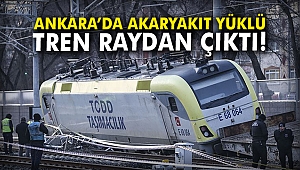 Ankara'da akaryakıt yüklü tren raydan çıktı