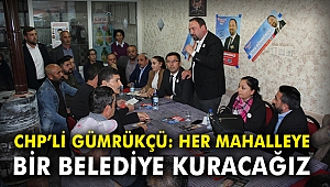 CHP'li Gümrükçü: Her mahalleye bir belediye kuracağız