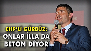 CHP'li Gürbüz: Onlar illa da beton diyor