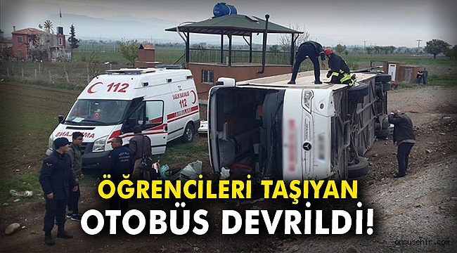 Öğrencileri taşıyan otobüs devrildi: 15 yaralı