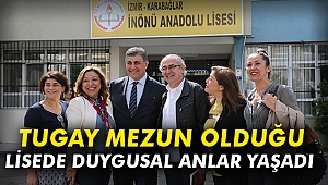 Tugay mezun olduğu lisede duygusal anlar yaşadı