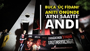Buca 'Üç Fidanı' anıtı önünde 'aynı saatte' andı