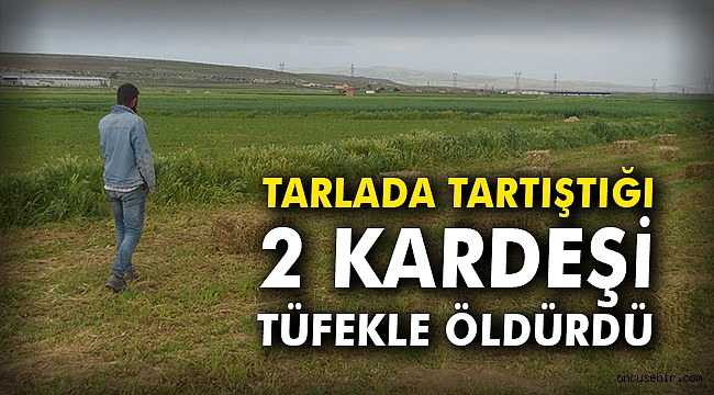 Tarlada tartıştığı 2 kardeşi tüfekle öldürdü