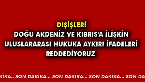 Dışişleri: Doğu Akdeniz ve Kıbrıs'a ilişkin uluslararası hukuka aykırı ifadeleri reddediyoruz