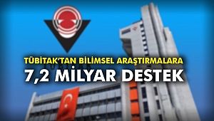 TÜBİTAK’tan bilimsel araştırmalara 7,2 milyar destek