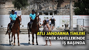 Atlı Jandarma Timleri İzmir sahillerinde iş başında
