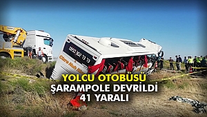 Yolcu otobüsü şarampole devrildi: 10 yaralı