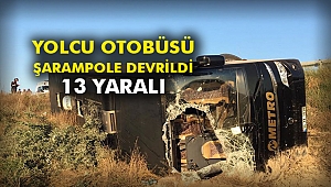 Yolcu otobüsü şarampole devrildi: 13 yaralı