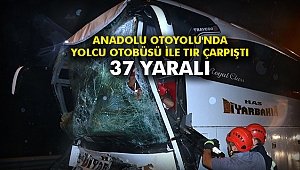 Anadolu Otoyolu'nda yolcu otobüsü ile tır çarpıştı: 37 yaralı