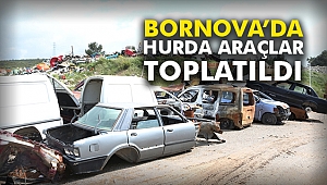 Bornova’da hurda araçlar toplatıldı