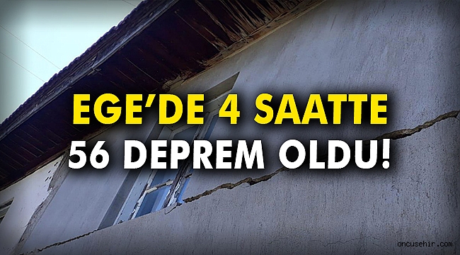 Ege'de 4 saatte 56 deprem oldu!
