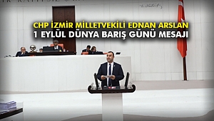 CHP İzmir Milletvekili Ednan Arslan, 1 Eylül Dünya Barış Günü mesajı