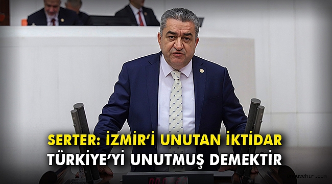 CHP'li Serter: İzmir’i unutan iktidar, Türkiye’yi unutmuş demektir