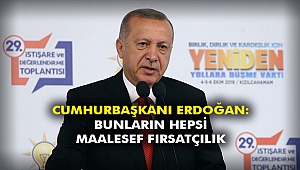 Cumhurbaşkanı Erdoğan: Bunların hepsi maalesef fırsatçılık