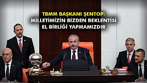 TBMM Başkanı Şentop: Milletimizin bizden beklentisi el birliği yapmamızdır
