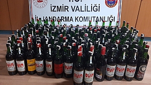 İzmir'de 168 şişe kaçak içki ele geçirildi