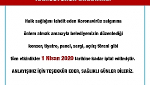 Çiğli’de Tüm Etkinlikler İptal