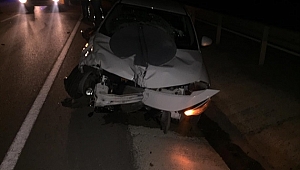 Motosiklete arkadan çarptı!