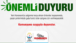 Pazarlarda sadece gıda ürünleri satılacak!