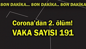 Vaka sayısı 191 ve Corona virüsten 2. ölüm!