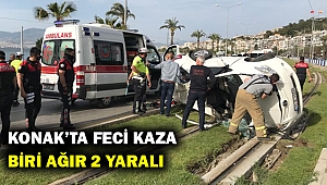 Hemşireler gününde hayatının şokunu yaşadı... Takla atıp tramvay yoluna uçtular...