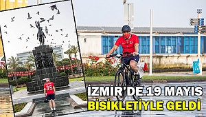 İzmir'de 19 Mayıs coşkusu... Soyer bisikletiyle katıldı...