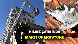 İzmir'de kilisenin çatısında Martı operasyonu