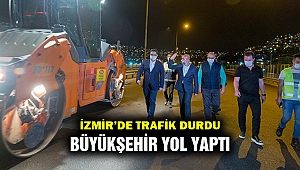 Trafik durdu Büyükşehir yol yaptı