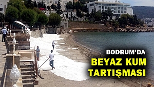 Bodrum'da otelin özel plajına dökülen beyaz kum büyük tepki çekti