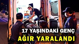 Plakasız motosikletle polis aracına çarpan genç ağır yaralandı