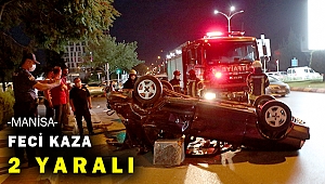 Trafik ışıklarını devirdi, taksiye çarptı, takla attı
