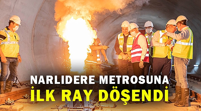 Narlıdere metrosunda ray döşemesi başladı