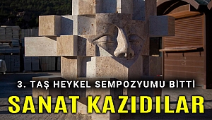 Heykeltıraşlar Karşıyaka'da taşlara sanat kazıdı