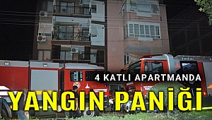 Ödemiş'te 4 katlı binanın çatısında yangın çıktı