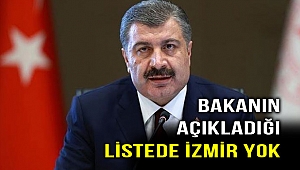 Bakanın açıkladığı listede İzmir yok