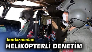 Jandarmadan helikopterli trafik denetimi