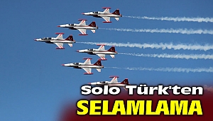 Solo Türk ve Türk Yıldızlarından selamlama uçuşu