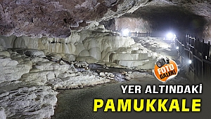 Yer altındaki Pamukkale görenleri hayran bırakıyor
