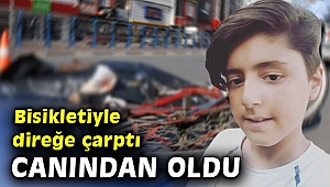 Bisikletiyle direğe çarptı canından oldu