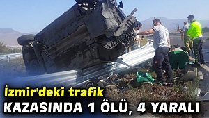 İzmir'deki trafik kazasında 1 ölü, 4 yaralı