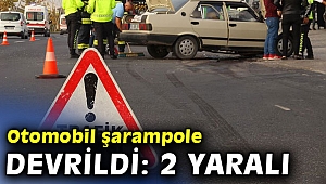 Ootomobil şarampole devrildi: 2 yaralı