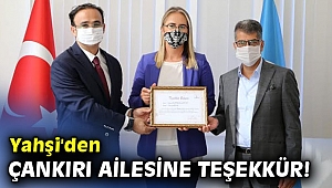 Yahşi'den Çankırı ailesine teşekkür!