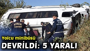 Yolcu minibüsü devrildi: 5 yaralı