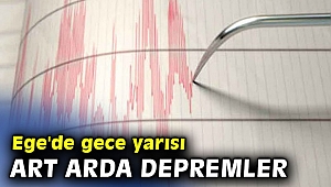 Ege'de gece yarısı art arda depremler
