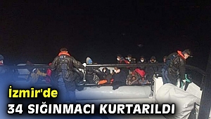 İzmir'de 34 sığınmacı kurtarıldı