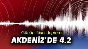 Akdeniz'de 4,2 büyüklüğünde deprem