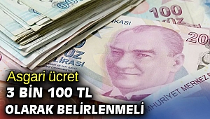 Asgari ücret 3 bin 100 TL olarak belirlenmeli