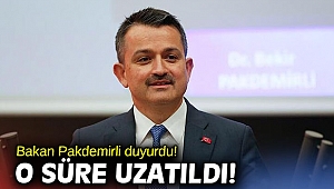 Bakan Pakdemirli duyurdu! O süre uzatıldı! 